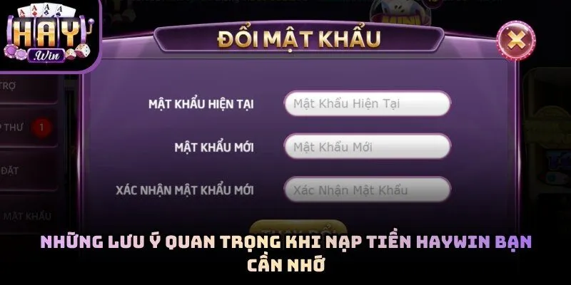 Các bước kiểm tra an toàn khi thực hiện hướng dẫn nạp tiền Haywin