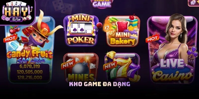 Kho trò chơi đa dạng hiển thị đầy đủ sau khi truy cập thành công